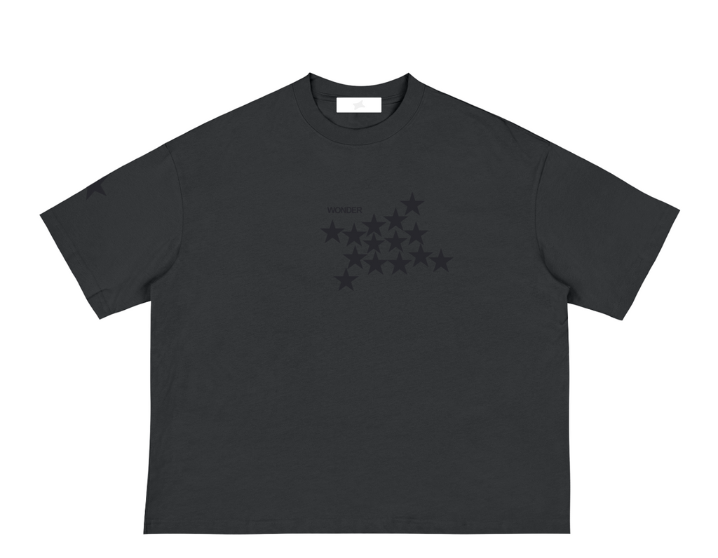 Stars Tee - Charcoal Black