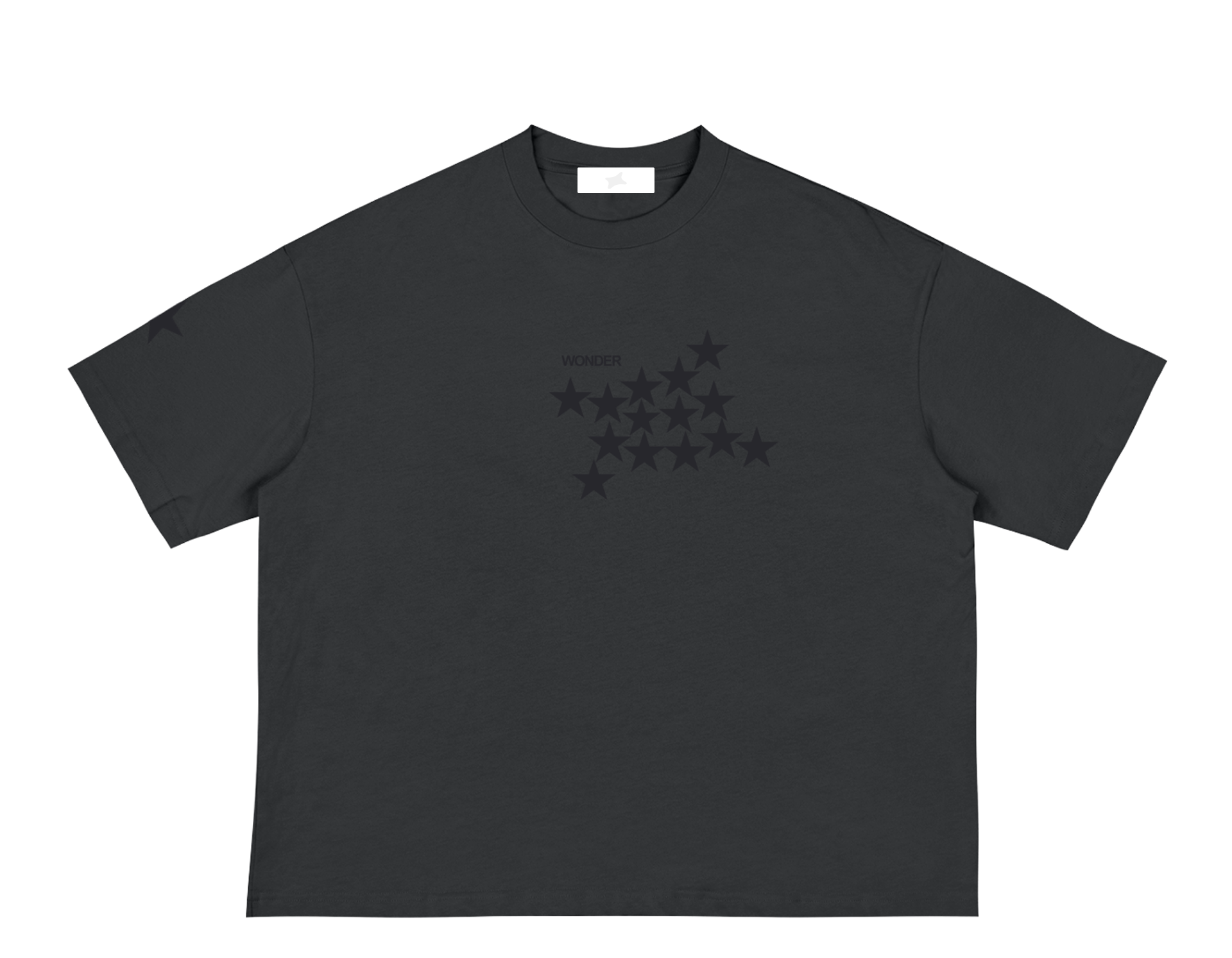 Stars Tee - Charcoal Black